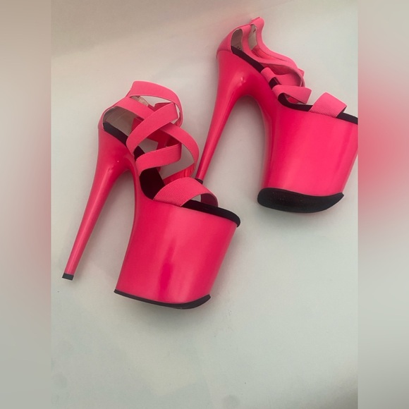 Pleaser Flamingo-869UV Neon Pink Platform Heels – Stripper Shoes - Picture 6 of 12
